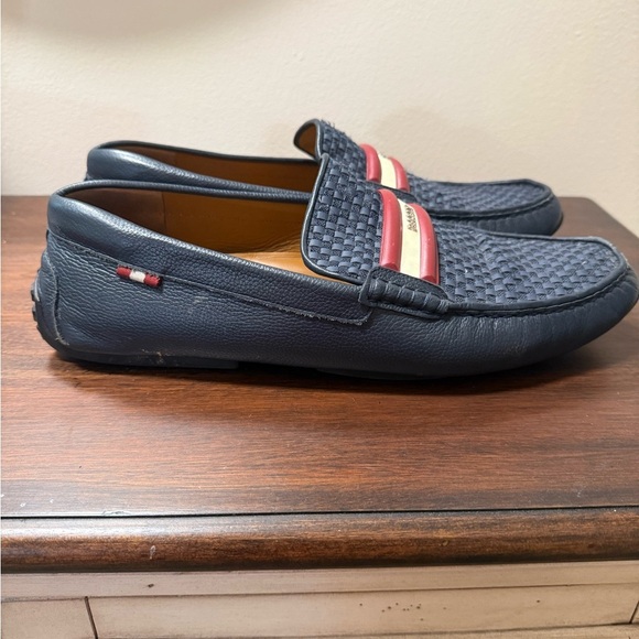 Bally Driving Loafers Mens Blue Leather Sz 11 Pinton - Picture 7 of 11